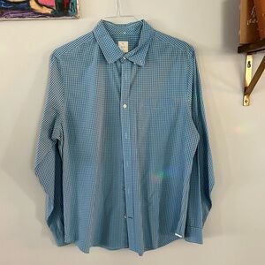 3 for $25 GAP Men's Blue Gingham Button-Down Shirt LIKE NEW